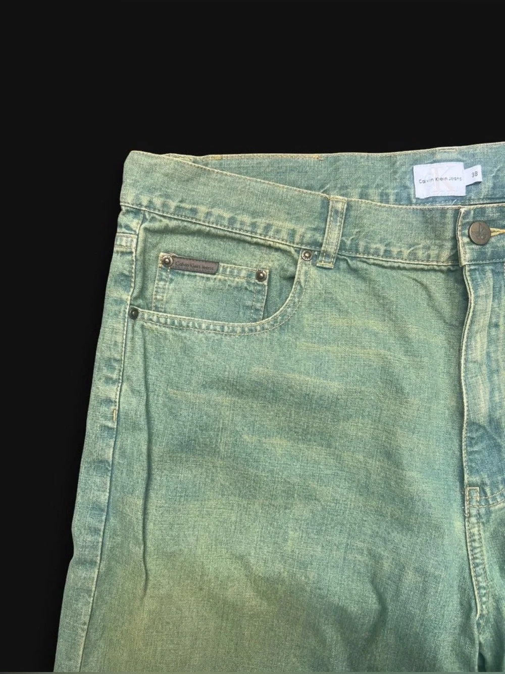 Vintage Y2K Calvin Klein Loose Fit Green Wash Pants men’s size 38X32